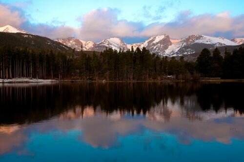 Colorado, USA - Sprague Lake, Rocky Mountain National Park - Denver Airport car hire