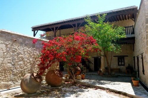 Geroskipou, Cyprus - Museum of Folk Art courtyard - Paphos Airport car hire