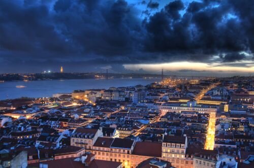 Lisbon, Portugal - Lisbon at night - Lisbon Airport car hire