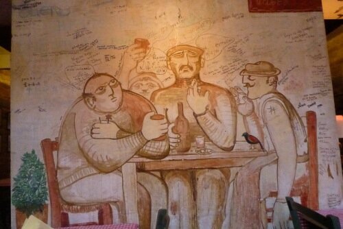 Paphos, Cyprus - Hondros Taverna mural - Paphos car hire