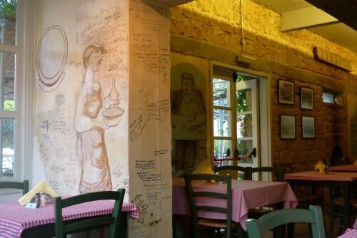 Paphos, Cyprus - Hondros Taverna walls - Paphos car hire