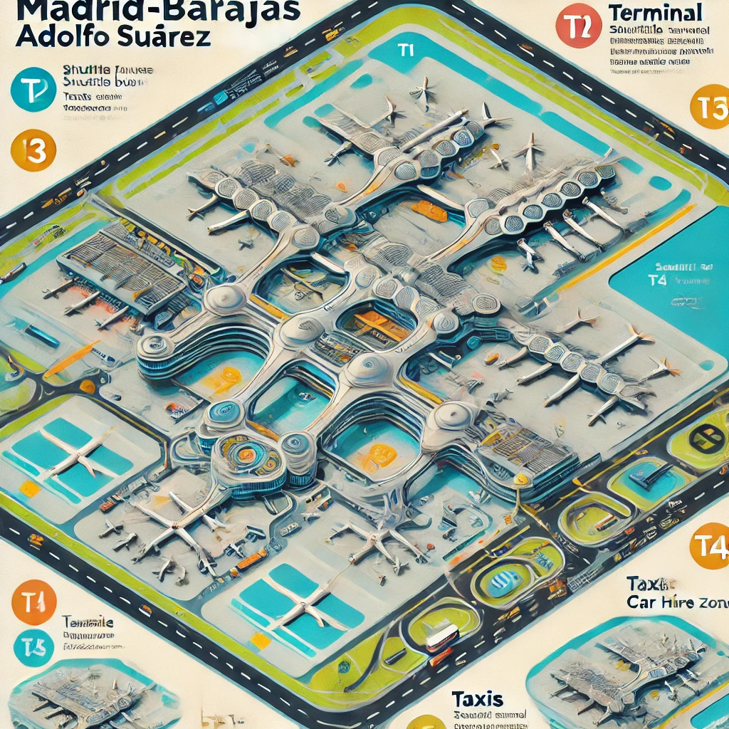 map madrid airport terminals